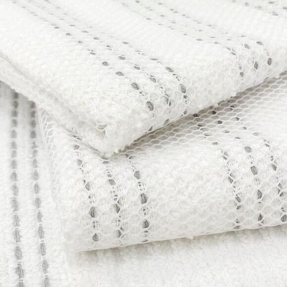 Sultan's Linens 5 PC Kitchen Towel, Dishcloth & Scrubber Set in White & Grey - Picture 4 of 5
